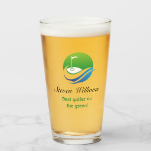 Custom Name Best Golfer Beer Glass