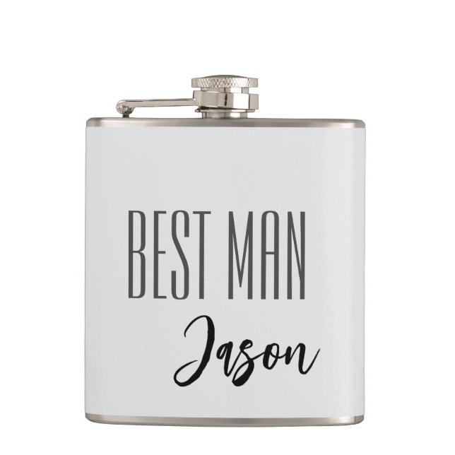 Custom Name Best Man Flask (Front)
