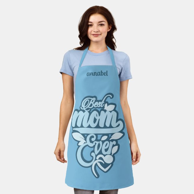 Custom Name "Best Mum Ever" Apron (Worn)