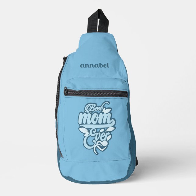 Custom Name "Best Mum Ever" Sling Bag (Front)