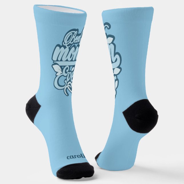 Custom Name "Best Mum Ever" Socks (Angled)