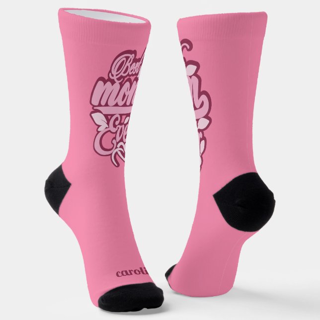 Custom Name "Best Mum Ever" Socks (Angled)