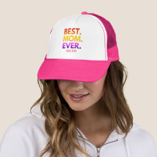 Custom Name Best Mum Ever Typography Mum Gift Trucker Hat