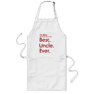 Custom Name Best Uncle Ever Red and White Long Apron
