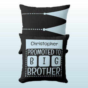 Custom name big brother blue cushion