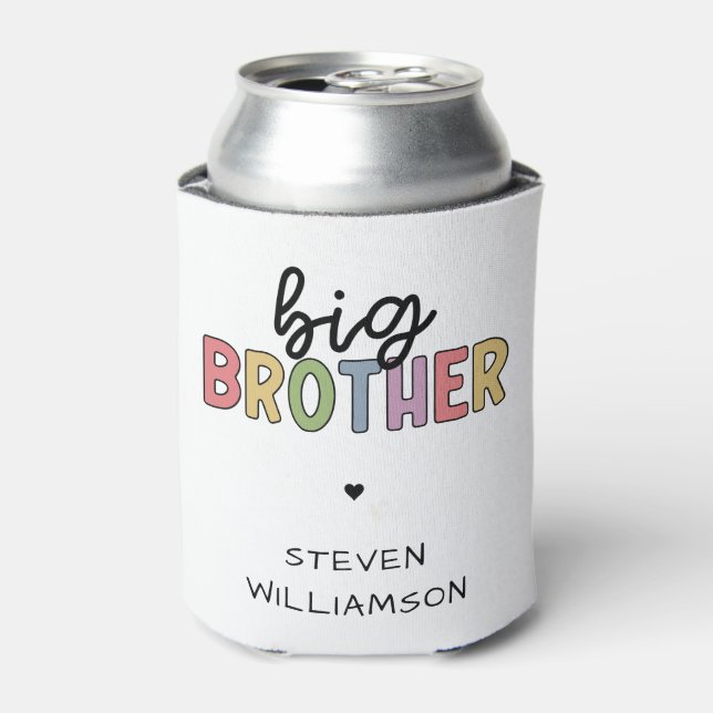 Custom Name Big Brother Cute Personalised Can Cooler (Can Front)