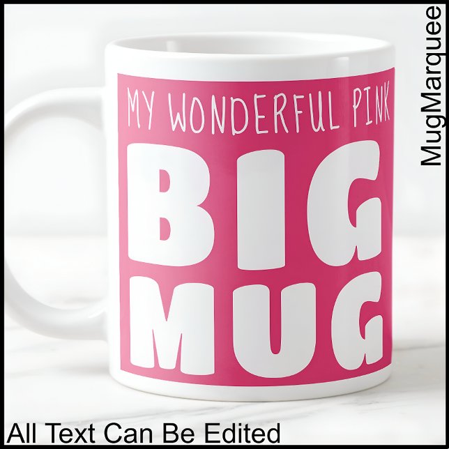 Custom Name Big Mug Pink C58 Funny Novelty   (Creator Uploaded)