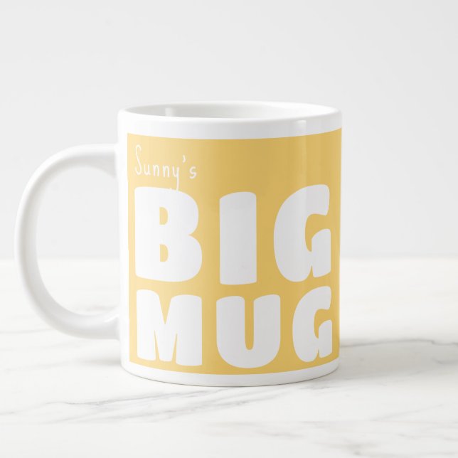 Custom Name Big Mug Yellow C65 Funny Novelty   (Left)