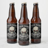 Custom NAME Biker Mechanic Skull Motorcycle Garage