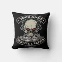 Custom NAME Biker Mechanic Skull Motorcycle Garage