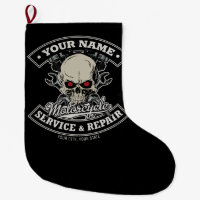 Custom NAME Biker Mechanic Skull Motorcycle Garage
