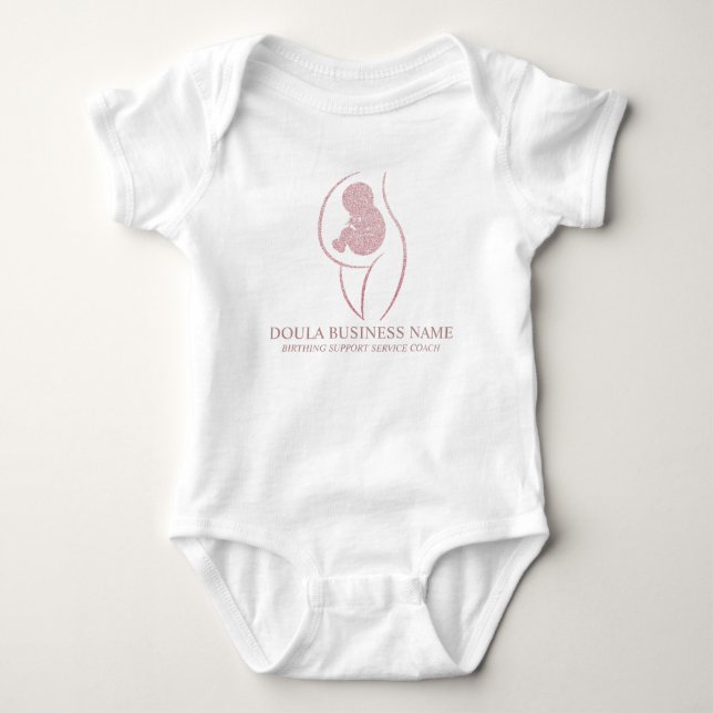 Custom Name Birth Coach & Pregnancy Nurse Baby Bodysuit (Front)