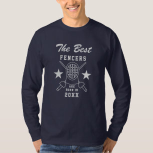 Custom Name Birth Year Fencing Birthday T-Shirt