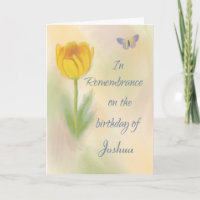 Custom Name Birthday Remembrance Watercolor Flower