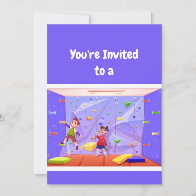 Custom Name Birthday Rock Climbing Birthday Invitation (Front)