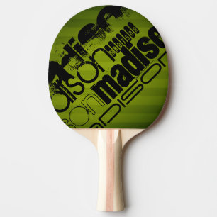 Custom Name, Black and Olive Green Ping Pong Paddle