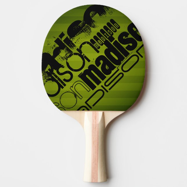 Custom Name, Black and Olive Green Ping Pong Paddle (Front)