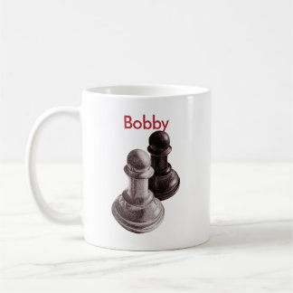 Custom Name Black And White Chess Pawns Coffee Mug