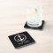 Custom Name Black and White Coaster Cork Back ai0c
