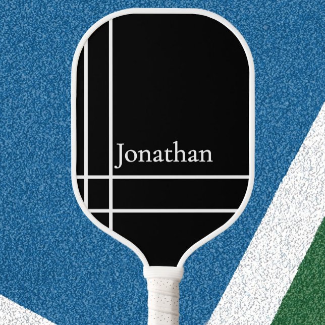 Custom name black and white pickleball paddle (Creator Uploaded)