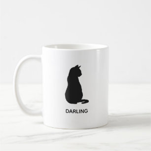 Custom Name Black Cat Painting Coffee Mug