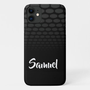 Custom name black circles fading iPhone 11 case