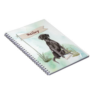 Custom Name Black Lab Pet Dog Notebook