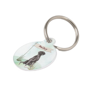 Custom Name Black Lab Pet Dog Tag
