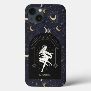 Custom Name Black Mystic Zodiac Aries iPhone 13 Case