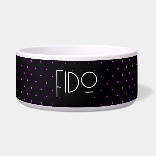 CUSTOM NAME - Black & Pink Retro Halftone Pattern (Front)