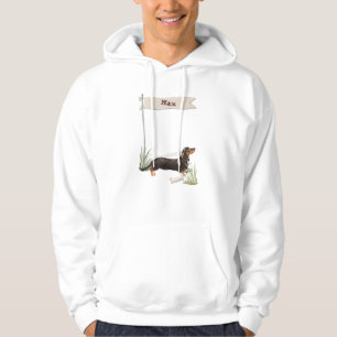 Custom Name Black & Tan Dachshund Pet Dog Hoodie