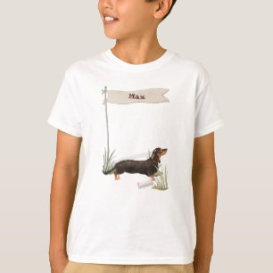 Custom Name Black & Tan Dachshund Pet Dog T-Shirt
