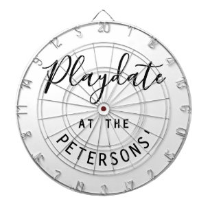 Custom Name Black White Minimalist Playdate Script Dartboard