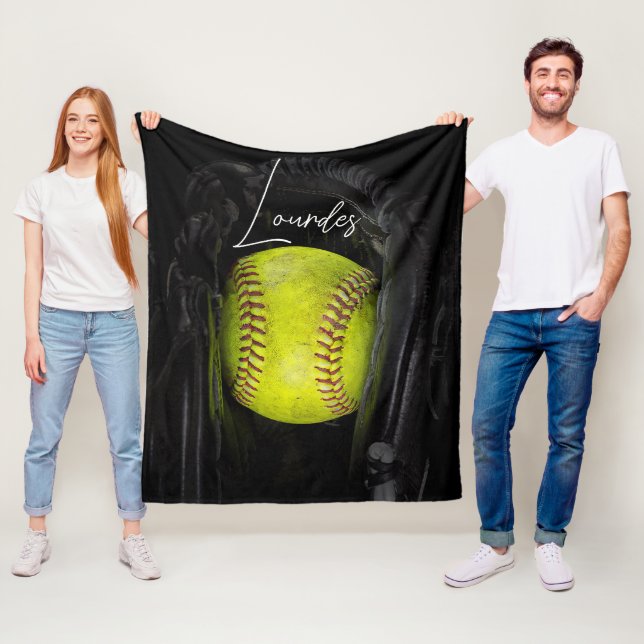 Custom Name Blanket Softball Blanket Throw For Gir (In Situ)