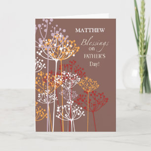 Custom Name Blessings on Father's Day Wildflowers Card