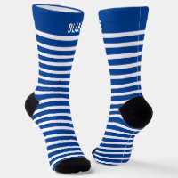 Custom Name Blue And White Striped