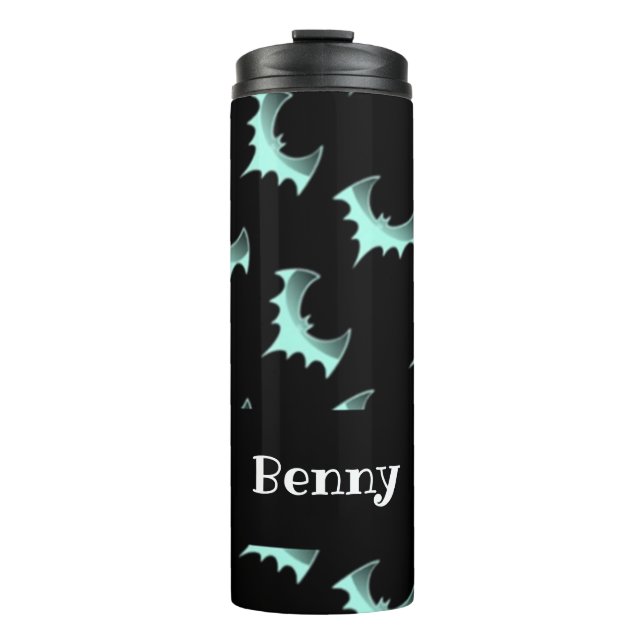 Custom name blue bats thermal tumbler (Front)