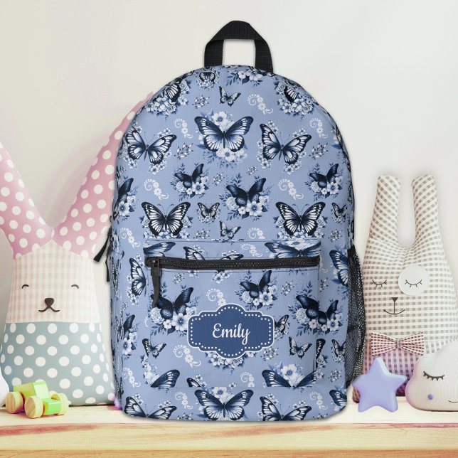 Custom Name Blue Butterfly Backpack (Creator Uploaded)