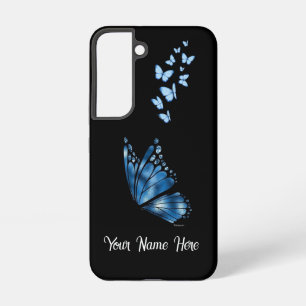 Custom Name Blue Butterfly Samsung Galaxy S22 Case
