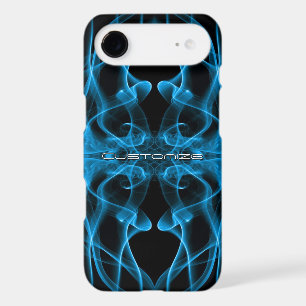 Custom Name Blue Smoke Symmetrical Black