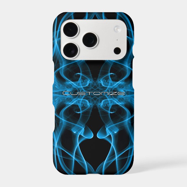 Custom Name Blue Smoke Symmetrical Black (Back)