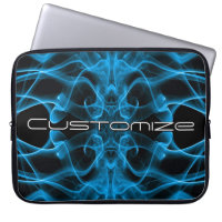 Custom Name Blue Smoke Symmetrical Black