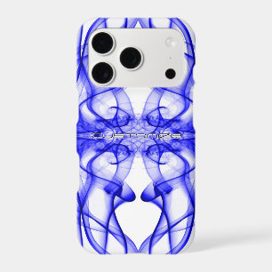 Custom Name Blue Smoke Symmetrical White
