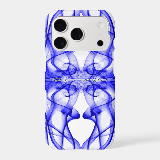 Custom Name Blue Smoke Symmetrical White