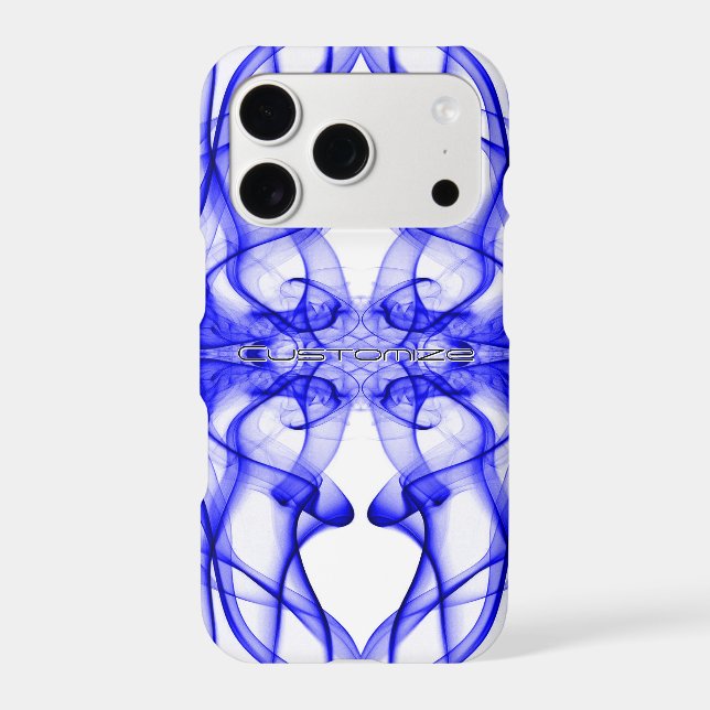 Custom Name Blue Smoke Symmetrical White (Back)