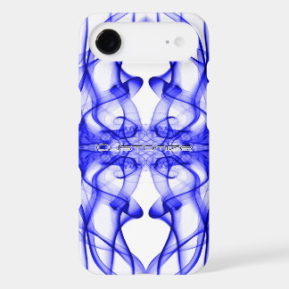 Custom Name Blue Smoke Symmetrical White
