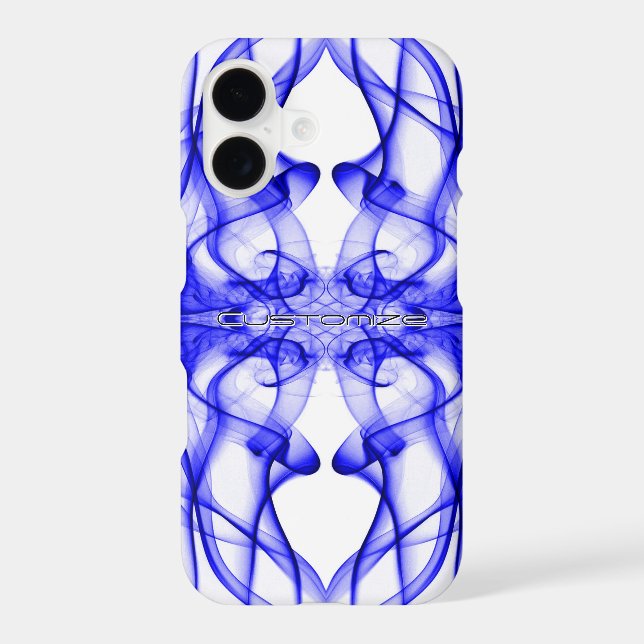 Custom Name Blue Smoke Symmetrical White (Back)