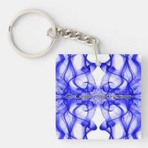 Custom Name Blue Smoke Symmetrical White
