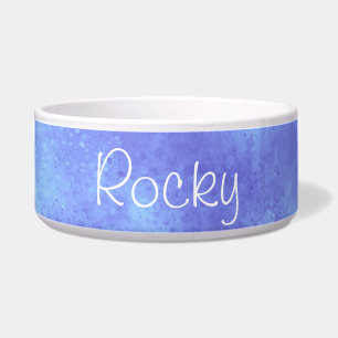 Custom Name Blue Storm Cloud Ceramic Pet Bowl