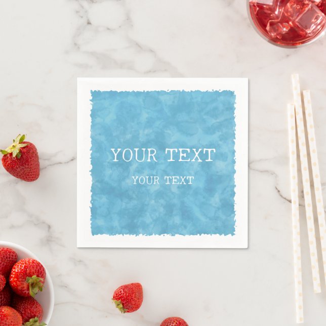 Custom Name Blue Watercolor Napkin (Insitu)